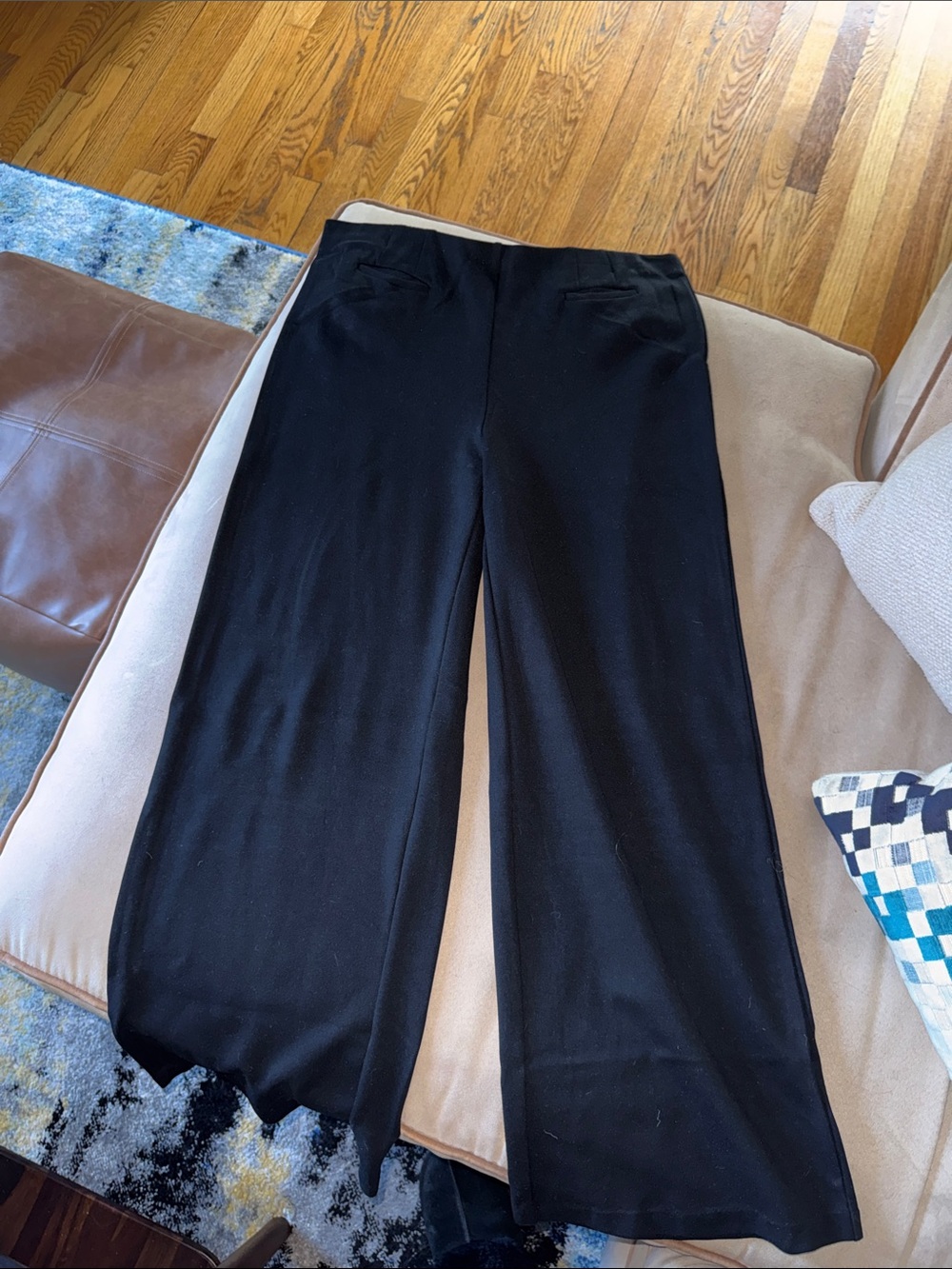 J. Jill Black Wide-Leg Pull-On Pants